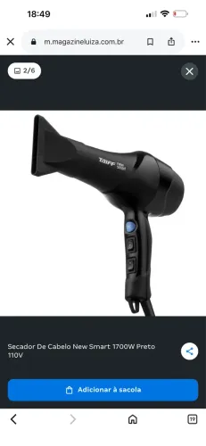 Secador de cabelo, valor a combinar