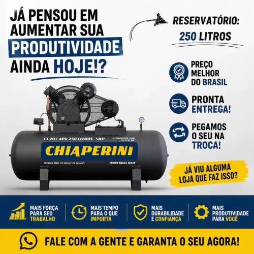 Compressor 20 pes 250 litros INDUSTRIAL, Chiaperini