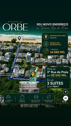 LANÇAMENTO DE APARTAMENTOS E COBERTURAS DE 3 SUÍTES A 300 METROS DA PRAIA ( POSTO 10)