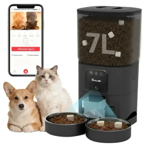 (Novo) Dispensador de ração, Automático De Alimentos Para Cães Gato 7 litros