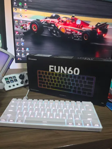 Teclado Magnético Akko Monsgeek 8000hz Fun60 Pro Branco RGB<br><br>250,00