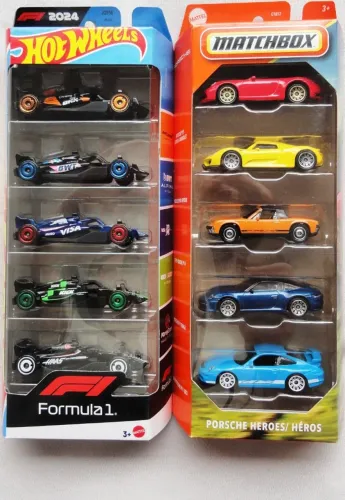 hot wheels matchbox combo 2 pack formula 1 + porsche novo lacrado veja