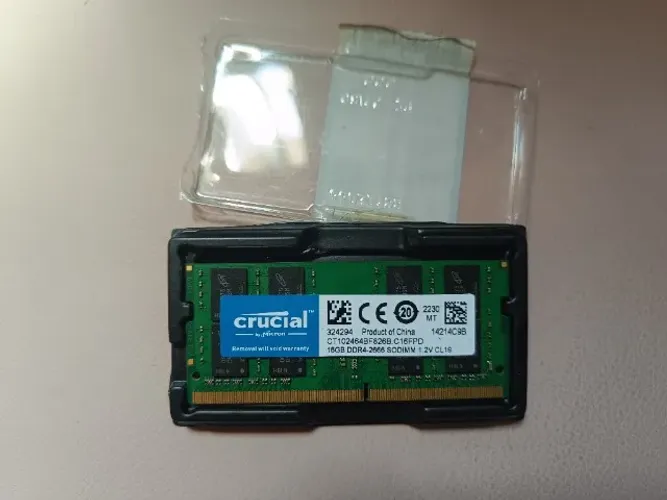 Memória Ram DDR4 16GB 266MHz Crucial 1.2v Cl19 SODIMM Notebook Laptop