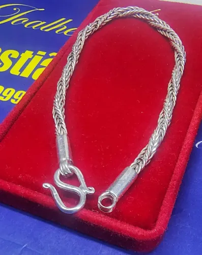 Pulseira Prata 925 Peso 14,42 Gramas 21 Cm 4 mm