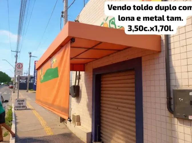 VENDO TOLDO DUPLO COM ROLO SEMI-AUTOMÁTICO SEMI-NOVO