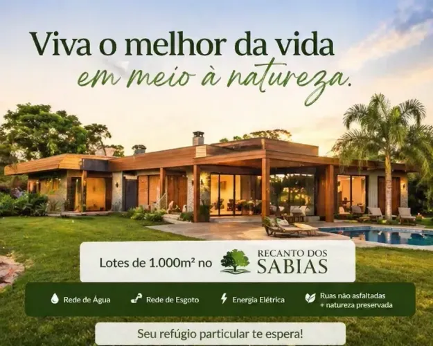 Condomínio de chácaras com lotes de 1000 metros quadrados em Saboó - São Roque - SP