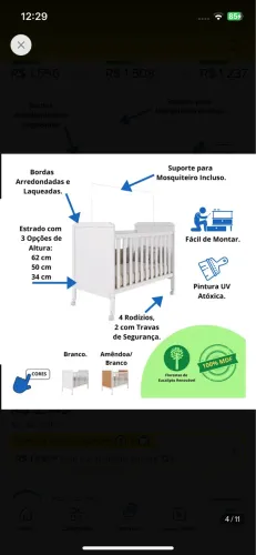 Berço que vira cama  usado