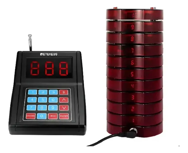 Sistema De Fila Chamada Eletrônica 10 Pagers - Retekess TD165