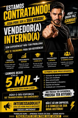 Vaga para vendedor (a)