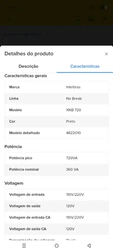 Nobreak Intelbras bivolt 720 xnb