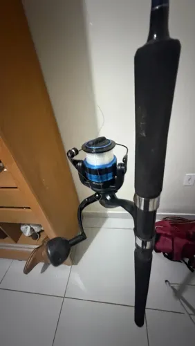 ? Kit de Pesca Vara Gordon Blue Ultra + Molinete Marine Sports - Usado 1 Vez