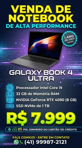 !!!PROMOÇÃO!!!! NOTEBOOK ALTA PERFORMACE - Galaxy Book 4 Ultra i9