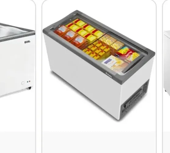 freezer com tampa de vidro