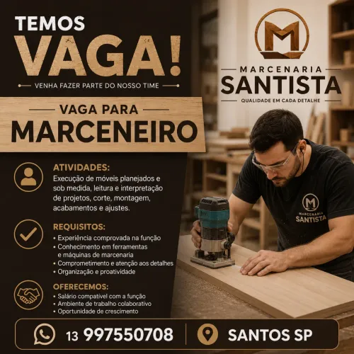 VAGA PARA MARCENEIRO