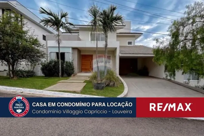 Luxuosa Casa c/ Piscina e 4 Quartos para locação em Louveira!