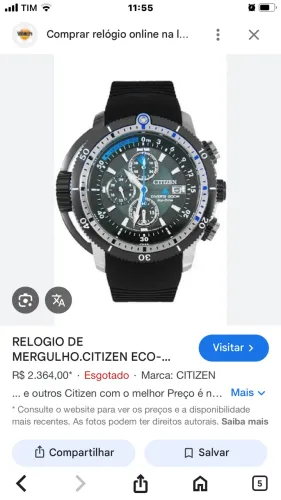 Relógio Citizen Aqualand eco drive ORIGINAL 