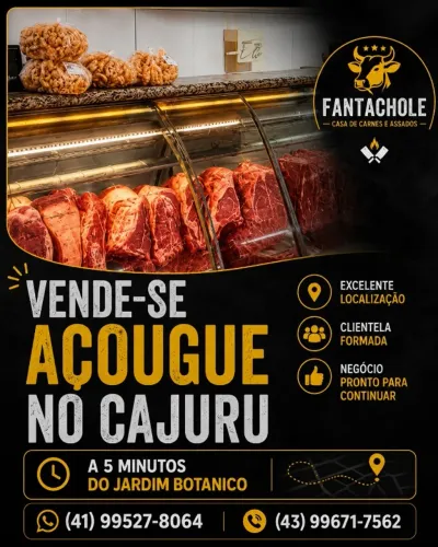 Açougue Tradicional à Venda no Cajuru Pronto para Trabalhar