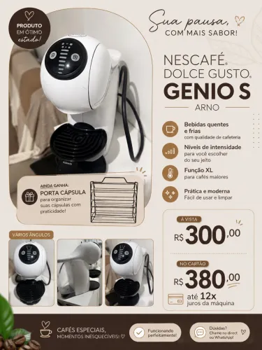 Cafeteira Nescafé Dolce Gusto Genio S Arno + Porta Cápsulas