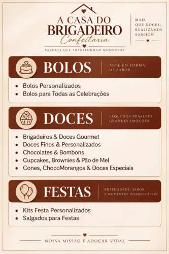 ? A Casa do Brigadeiro Confeitaria | Bolos e Doces Personalizados em Contagem