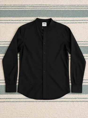 Camisa Zara Preta P - The Melange Shirt