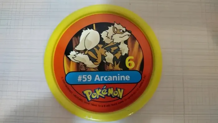 Tazos Estrela Pokémon Pokemetal #59 Arcanine