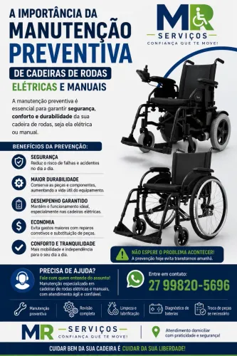 Manutenção de Cadeiras de Rodas Elétricas e Manuais | MR Serviços