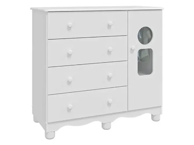 Comoda Tedy 1P 4G Branco Até 12x - Frete Grátis