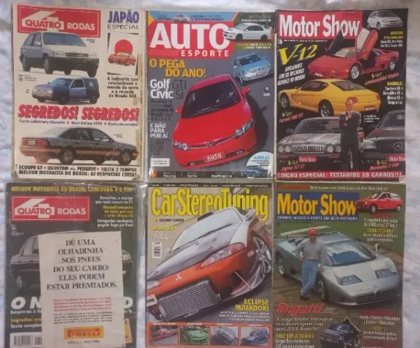 Revistas quatro rodas e adesivos