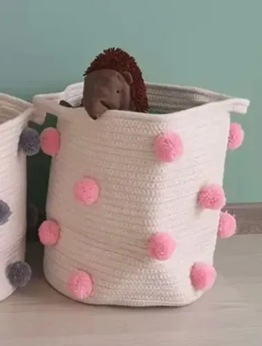(NOVO!!!) Cesto Organizador Pompom (30x30)
