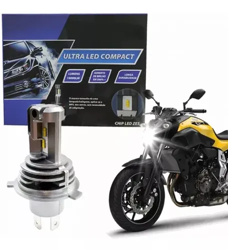 Lâmpada Ultra Led H4 Moto Compact Chip Zes 6000k 12 Leds