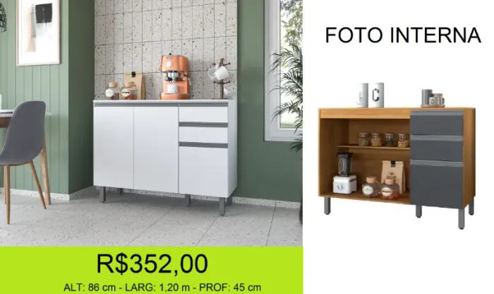 Balcão de cozinha a pronta entrega