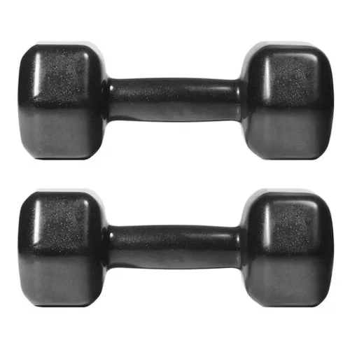 Halter Sextavado 9kg Emborrachado PVC o Par Preto