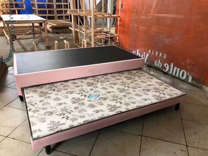 Cama Box Solteiro com Cama Auxiliar