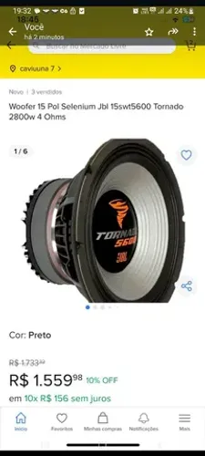 Alto falante tornado 15 5600w