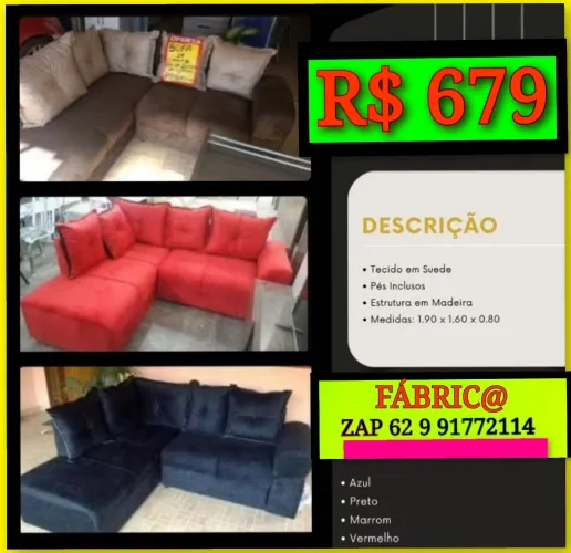 Sofá De Canto FRETE E MONTAGEM GRÁTIS
