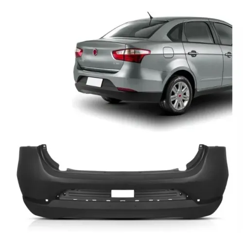 Parachoque Traseiro Fiat Grand Siena 2012 a 2021 - Preto Liso