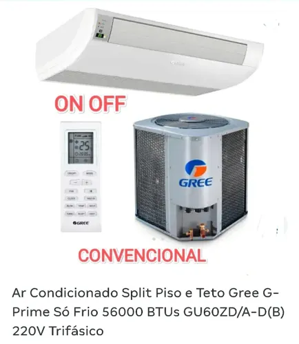 Ar Split Piso Teto Gree 60000 BTUs + 220v  + Nota + 1 Ano Garantia Fabrica + Cartão 12x*!!