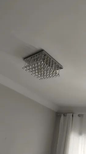 Dois lustre de cristal, retangular 57x29 cm , quadrado 37x37 cm