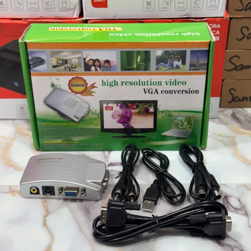 Conversor Adaptador Rca E S-Vídeo Para Vga Pc Tv