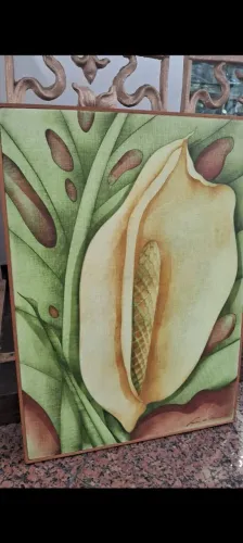 Quadro Imbê belíssima peça Guache encerado anos 80