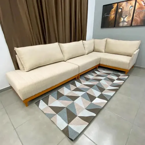 Sofá de Canto Eros em Suede 7 Lugares Com Chaise- Entrega Rápida