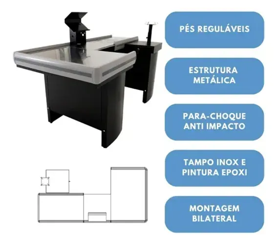 Checkout Leve De 1,50 M Mesa Reta Com Kit Innal