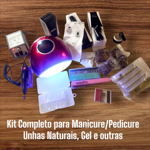 Kit Completo + Brindes de Produtos para Manicure/Pedicure - Unhas Naturais, Gel, Porcelana