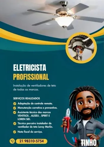 Instalação de ventiladores de teto