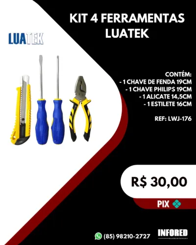 Kit 4 ferramentas Luatek LWJ-176