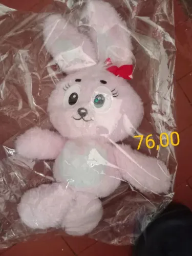 COLECIONÁVEL!Coelha Dalila de pelúcia rosa com laço - Turma da Mônica 