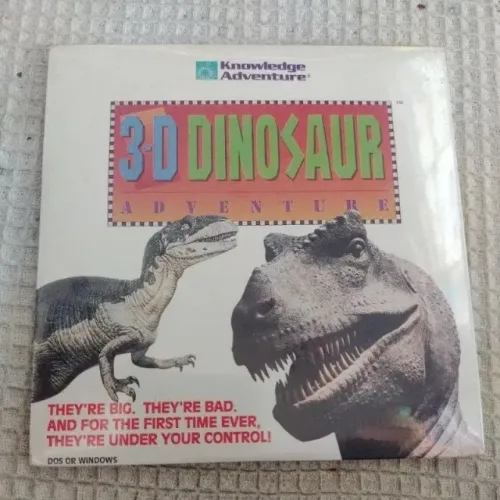 3D Dinosaur Adventure - Knowledge CD Rom Antigo Lacrado e Importado (Com óculos 3d) 1994