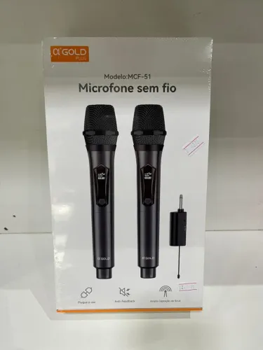 Microfone Duplo Dinâmico Sem Fio Profissional Qualidade Sonora Loja Coimbra Entregamos