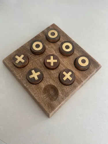 Jogo da velha antigo em madeira 