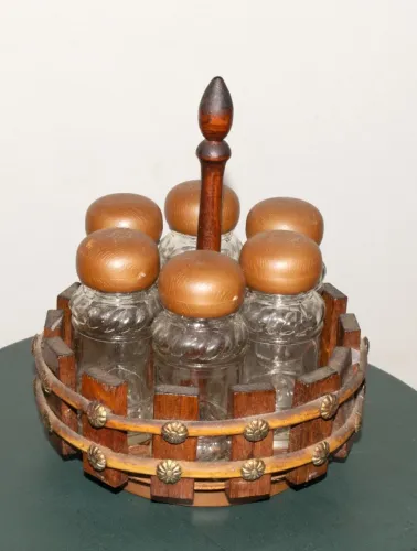 conjunto de frascos de temperos do anos 60